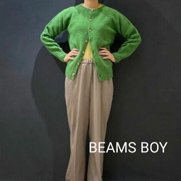 【送料無料・BEAMS BOY】Shetland Cardigan Green