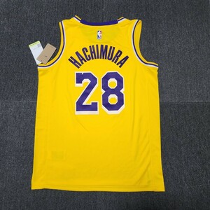 新品　バスケユニフォーム　NBA　ロサンゼルス・レイカーズ　LA　Hachimura　八村塁選手　ゴールド　Swingman　サイズL　ゲームシャツ　L