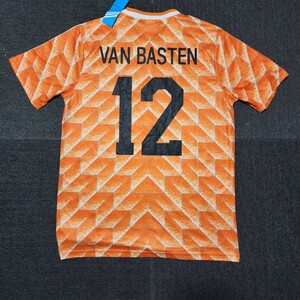 新品　オランダ代表　サッカーユニフォーム レプリカユニフォーム　オレンジ色　ファン・バステン選手　90s　サイズL