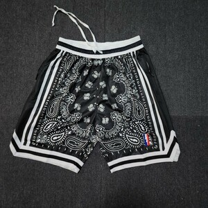 新品　NBA　Short　ユニフォームパンツ　ホワイト　Lサイズ　ブルックリン・ネッツ　ブラック　hip hop ヒップホップ