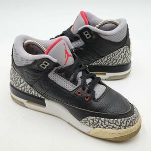 NIKE AIR JORDAN 3 RETRO OG BG ナイキ エアジョーダン スニーカー 23.5cm ブラック 854261-001 ストリート 完売モデルの画像5