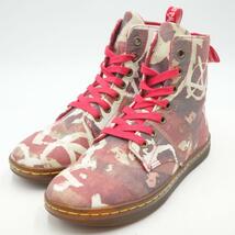 Dr Martens HACKNEY ドクターマーチン ブーツ UK4 約 23cm レッド ホワイト アメカジ クリーニング済み_画像1