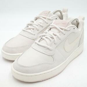 美品 NIKE COURT BOROUGH LOW PREM ナイキ スニーカー 24.5cm ホワイト ピンク ストリート クリーニング済み