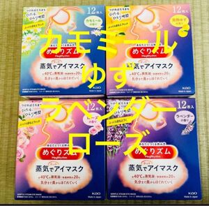 蒸気でホットアイマスク　めぐリズム　花王　4種類48枚　kao めぐりずむ めぐりズム数量限定　期間限定