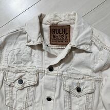 激レア！RUEHL NO925 ヴィンテージデニムジャケット アバクロ gジャン ホワイト シロ Abercrombie&Fitch 日本M相当 ダメージ加工_画像4