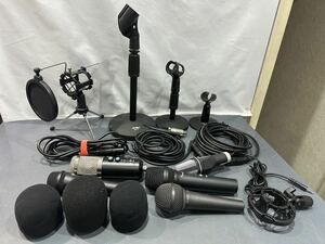 ダイナミックマイク コンデンサーマイク XLRコード スタンド など 配信 PAセット まとめ売り audio-technica AT-X11 maono SONY ECM-PCV80U