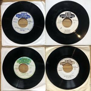 ★ taxi label 4枚セット ★ gregory isaacs / yellow man / wailing soul / tamlins // taxi 中古 レゲエ ダンスホール DJ 7インチ