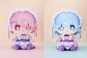 新品 Re:ゼロから始める異世界生活 リゼロ ふわかわロリータ レム ラム ぬいぐるみ