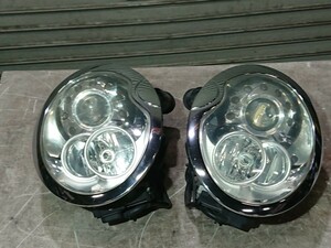 ★H298【実動 コーティング済 HID ヘッドライト】 ミニクーパーS R53 RE16 ( R50 RA16 r52 JCW 純正 後期