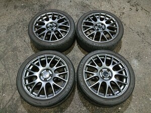 ★H298 R53【TANABE SSR GTV04 メッシュ】17インチ 7J +42 PCD100 4穴 4本 BS 205/45R17 軽量