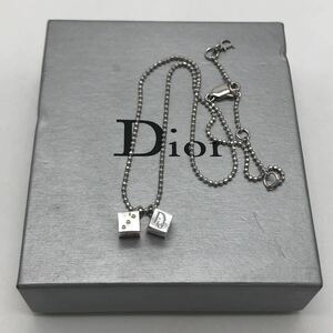 Christian Dior クリスチャン ディオール ネックレス ロゴ サイコロ シルバー アクセサリー P779