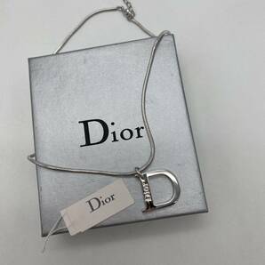 Christian Dior クリスチャン ディオール ネックレス ロゴ シルバー ファッション アクセサリー P952の画像1