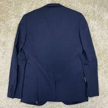 ナノユニバース 『大人の品格』 NANO UNIVERSE スーツ セットアップ ジャケット ネイビー ブルー 46 M位 ウール ビジネス 2B 紺色 背抜き_画像5