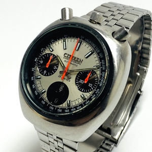 【高級腕時計 シチズン】CITIZEN 8110A 23石クロノグラフ 自動巻 1967年 デイデイト ツノ メンズ レディース アナログ パンダ チャレンジ
