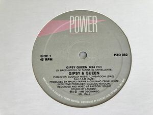 GIPSY & QUEEN / GIPSY QUEEN(6:24)(The Bedouin's Minstrel Mix PT.1&2 9:20) 12inch DISCOMAGIC/POWER CANADA PXD082 86年Hi-NRG,EURO