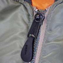 米国製 HOPE MFG INC MA-1 FLIGHT JACKET MA-1 フライトジャケット カーキ グリーン系 Lサイズ MADE IN USA_画像5