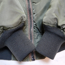 米国製 HOPE MFG INC MA-1 FLIGHT JACKET MA-1 フライトジャケット カーキ グリーン系 Lサイズ MADE IN USA_画像9