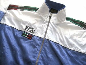 90*s Vintage soccer wear asics Asics un colpo di vento windbreaker XO/ nylon jumper 
