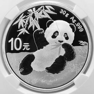 最高鑑定 2020 中国 パンダ 銀貨 10元 純銀 NGC MS 70 Fiest Day of Issue 初日鑑定