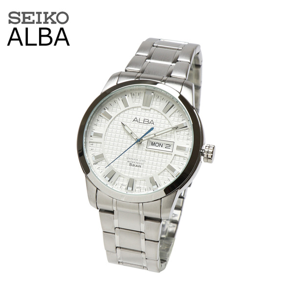 SEIKO セイコー ALBA アルバ ホワイト AV3271X1 メンズ ステンレス ビジネス アナログ 曜日 日付 デイデイト カレンダー 時計 腕時計 男性