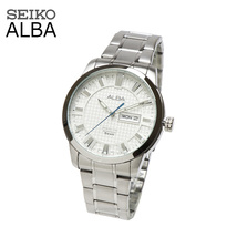 SEIKO セイコー ALBA アルバ ホワイト AV3271X1 メンズ ステンレス ビジネス アナログ 曜日 日付 デイデイト カレンダー 時計 腕時計 男性_画像1