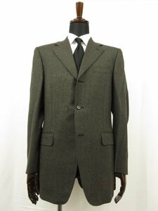 超美品 【CANALI カナーリ】 ウール シングル3ボタン ジャケット (メンズ) size48 グレー系 織柄 イタリア製 ■28MJ8870■