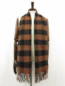  super-beauty goods [ Tomorrowland TOMORROWLAND] block check stole muffler ( men's / lady's ) Brown × black #5ME6486#