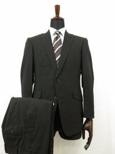 【スーツセレクト SUIT SELECT】 ウール素材 シングル2ボタン スーツ (メンズ) sizeAB4 ブラック ストライプ織 BLY9200 ■28RMS8016■