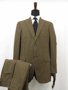  ultimate beautiful goods [Prato della Valle pra totelavare] cashmere .3B step return . weave pattern suit ( men's ) 46 light brown group made in Italy 62-06-94-06003 #27RMS8039