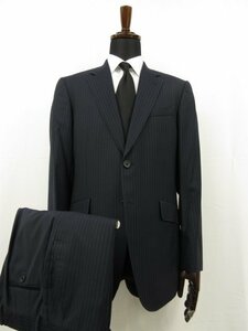  очень красивый товар [ Paul Smith коллекция ] Loro Piana SUPER130's шелк .2B костюм ( мужской ) LX темно-синий полоса MK.254015#27RMS7978