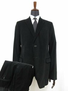 超美品 【アルマーニコレツィオーニ ARMANI COLLEZIONI】 コール天 2ボタン スーツ (メンズ) size52R/DROP-S ブラック ■27RMS8077