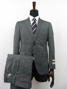 未使用品 【スーツカンパニー THE SUIT COMPANY】 2ボタン 2パンツ スーツ (メンズ) 160cm-6Drop 黒×グレー 織柄 ALT128 ■27RMS8205