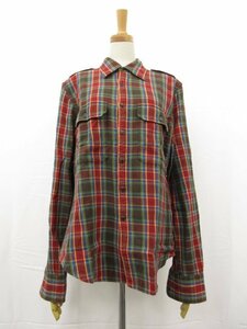 超美品 【ラルフローレン RALPH LAUREN】 チェック柄 長袖シャツ ブラウス (レディース) size12 マルチカラー ■31LK2272■