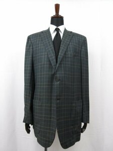 超美品【チロパオーネ キートン Ciro Paone Kiton】カシミア100％ 3ボタン段返り チェック柄ジャケット (メンズ) size56 伊製 ■17HR3491■