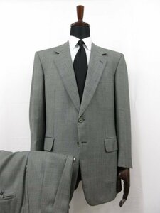 【ブリオーニ Brioni】 ROMAN STYLE ウール素材 2ボタン スーツ (メンズ) size26 グレー系 格子×バーズアイ 伊製 ■27HR3501