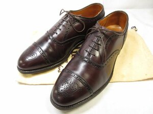 美品 【ALDEN オールデン】908 カーフレザー セミブローグ ドレスシューズ 紳士靴 (メンズ) size8D バーガンディ ■30MZA4800■