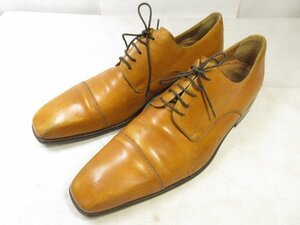 【マグナーニ MAGNANNI】 レザー キャップトゥ ドレスシューズ 靴 (メンズ) size42 オレンジブラウン系 ■15MZA4837■