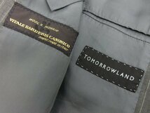 【トゥモローランド TOMORROWLAND】 カノニコ生地 モヘヤ混 3B段返り スーツ (メンズ) size48 ミディアムグレー ストライプ柄 ■27RMS8086_画像9