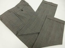 超美品 【バーニーズニューヨーク】 MANHATTAN カノニコ生地 2ボタン スーツ (メンズ) 50-05 グレー系×黒 グレンチェック ■27RMS8090_画像3