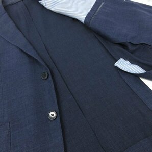 超美品 【Ermenegildo Zegna エルメネジルドゼニア】 リネン×シルク混 2ボタン ジャケット (メンズ) size48C ネイビー系 織柄 ■28MJ8944の画像6