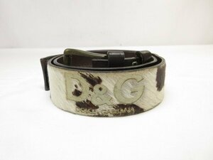 [ti- and ji-D&G] is lako switch design Logo belt ( men's ) size85 brown group Italy made #10ME6531#