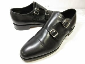 極美品 【JOHN LOBB ジョンロブ】 WILLIAM ウィリアム レザー ダブルモンクストラップ シューズ 靴 (メンズ) size8E9795 黒 ■30HT2614■