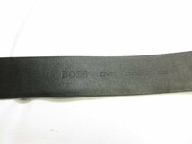 美品 【ヒューゴボス BOSS】 シンプルなデザイン♪ レザーベルト (メンズ) size85-32 ブラック 黒 ■10ME6546■_画像4