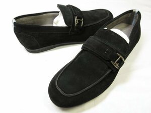 極美品 【サルヴァトーレフェラガモ Salvatore Ferragamo】 スエードレザー ローファー スリッポン 靴 (レディース) 6.5 黒 ■30LZ4453■