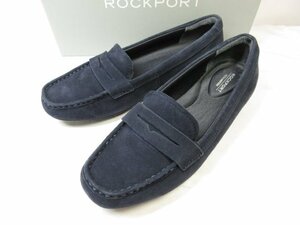 超美品 【ロックポート ROCKPORT】 スエードレザー ドライビングシューズ スリッポン 婦人靴 (レディース) 24 ネイビー系 ■30LZ4467■