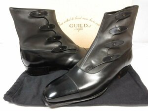 未使用 【ギルドオブクラフツ guild of crafts】 BUTTON BOOTS ボタンブーツ ビスポーク シューツリー付き 靴 (メンズ) 黒 ■30HT2630■