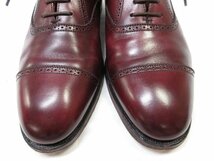 美品 【クロケット&ジョーンズ CROCKETT&JONES×Paul Smith】 クォーターブローグ レザー 靴 (メンズ) 6.5E バーガンディ ■30MZA4956■_画像3