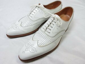 超美品 【クロケット&ジョーンズ CROCKETT&JONES×Paul Smith】 ハンドグレード ウイングチップ シューズ 靴 (メンズ) 6.5E 白 ■30MZA4952