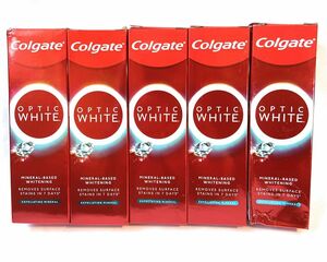 新品未使用箱入 新商品 Colgate OPTIC WHITE 100gx5本 コルゲート ミネラル ホワイトニング 歯磨き粉