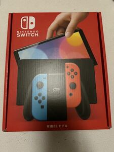 中古　完品　Nintendo Switch 有機ELモデル　ネオンブルー　ネオンレッド　販売店印あり